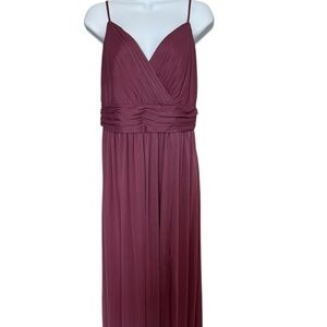 Davids Bridal | Plum Dress | Chiffon Empire Waist | Spaghetti Strap